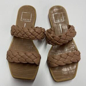 Dolce Vita Sandals Womens 6 Indy Caramel Stella Brown‎ Braided Slip On Shoes